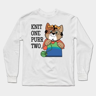 Knit One Purr Two Cat Long Sleeve T-Shirt